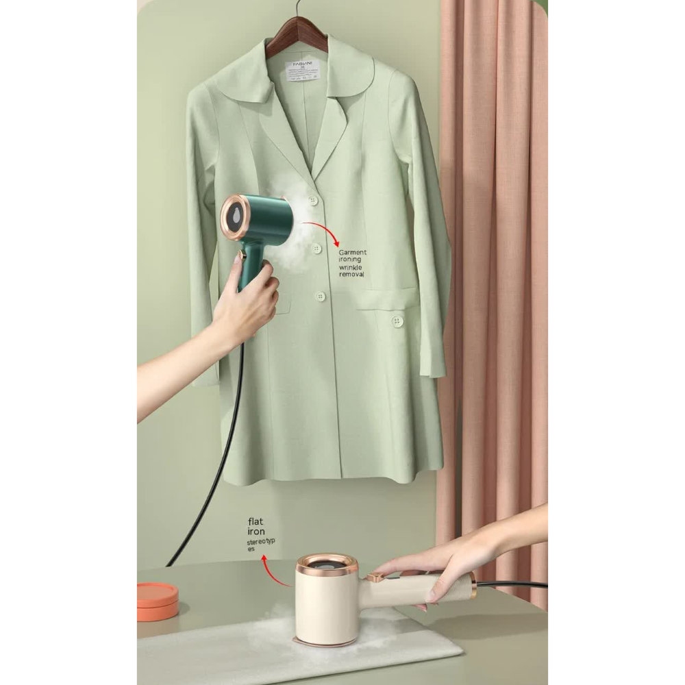 Elosung White Handheld Garment Steamer With Spray Function Portable 2 In 1 Wet And Dry Mini Iron For Clothes Wrinkle Rem