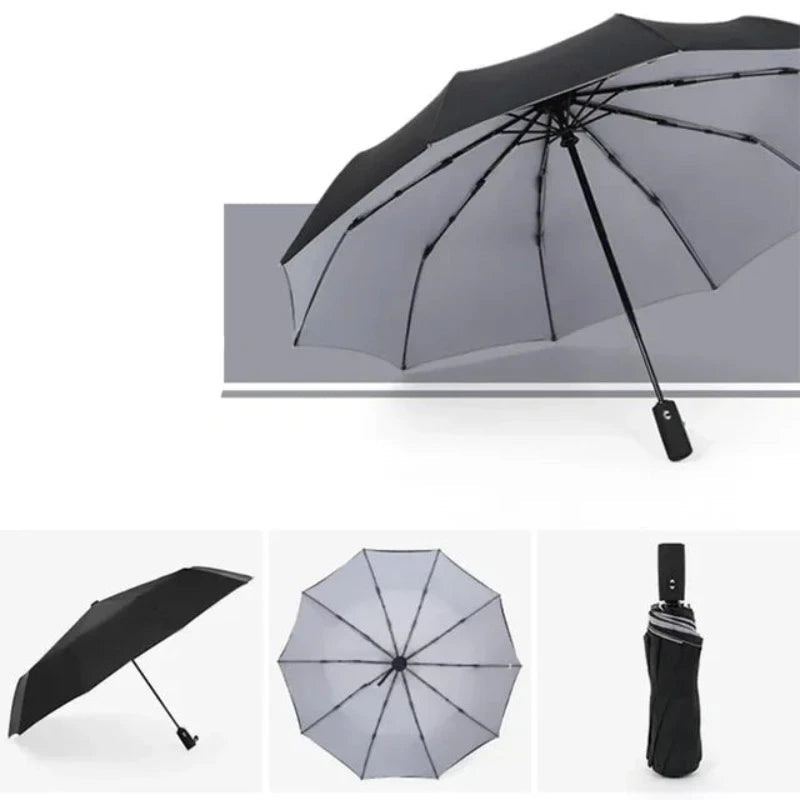 Windproof Double Layer Resistant Umbrella Fully Automatic Rain Men Women 10K Strong Luxury Business Male Large Umbrellas
