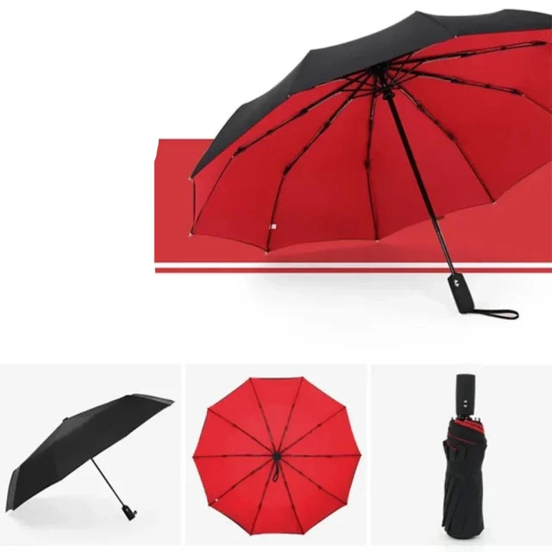 Windproof Double Layer Resistant Umbrella Fully Automatic Rain Men Women 10K Strong Luxury Business Male Large Umbrellas