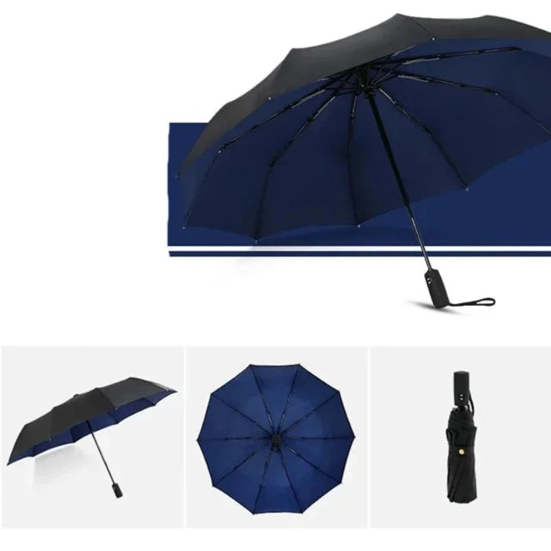 Windproof Double Layer Resistant Umbrella Fully Automatic Rain Men Women 10K Strong Luxury Business Male Large Umbrellas