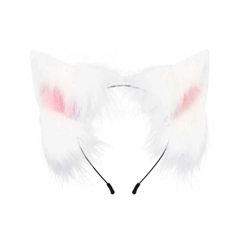Women Girls Cartoon Fox Ears Shaped Headband Plush Hair Hoop Cosplay Accessories