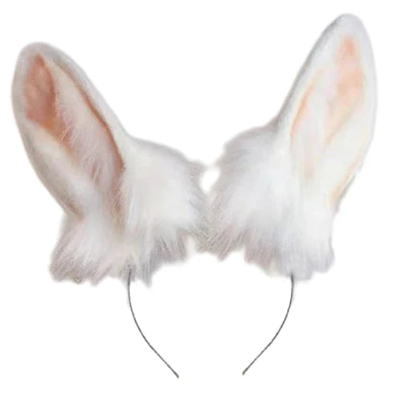 Women Girls Cartoon Fox Ears Shaped Headband Plush Hair Hoop Cosplay Accessories