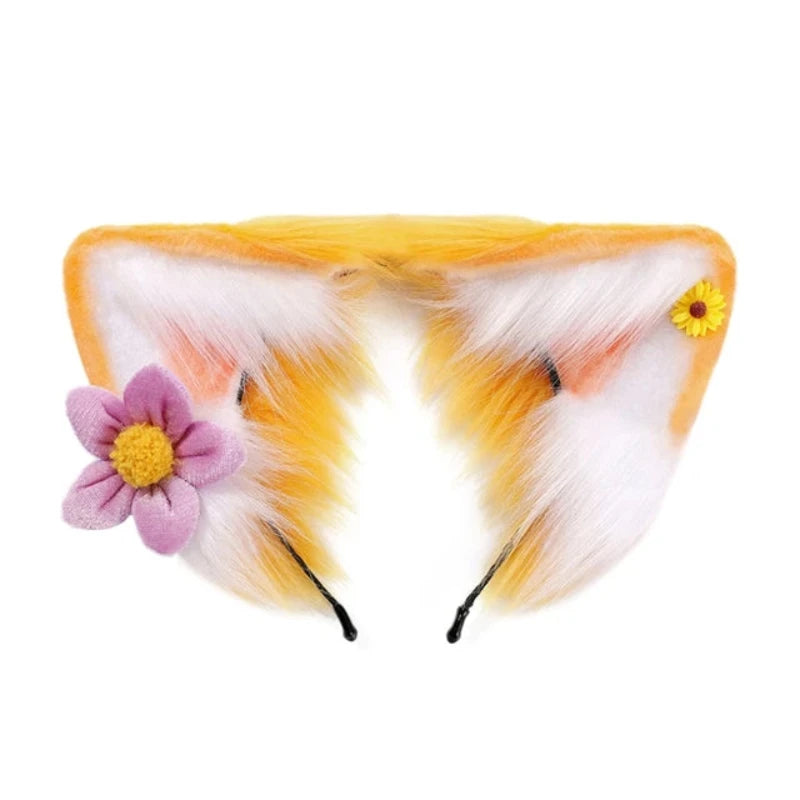 Women Girls Cartoon Fox Ears Shaped Headband Plush Hair Hoop Cosplay Accessories