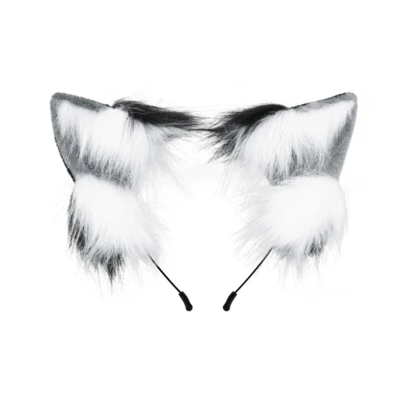 Women Girls Cartoon Fox Ears Shaped Headband Plush Hair Hoop Cosplay Accessories