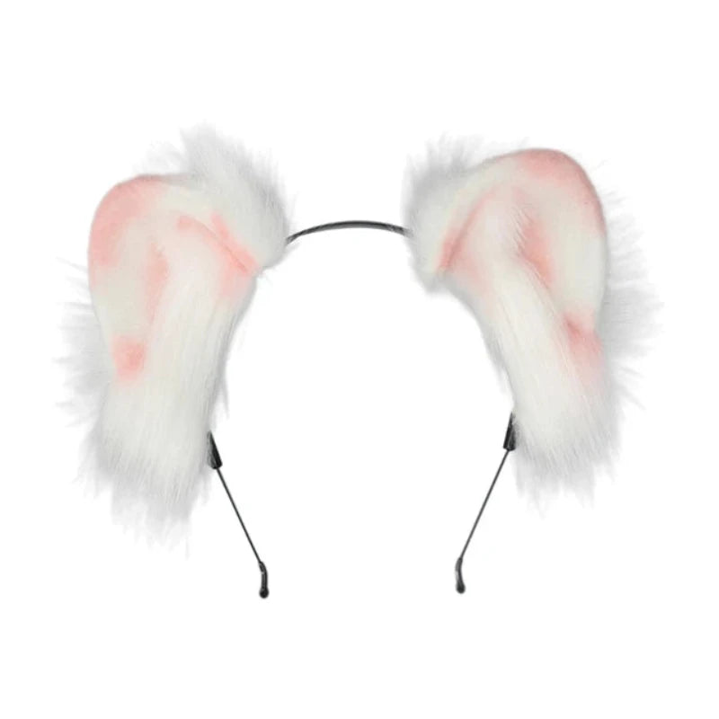 Women Girls Cartoon Fox Ears Shaped Headband Plush Hair Hoop Cosplay Accessories