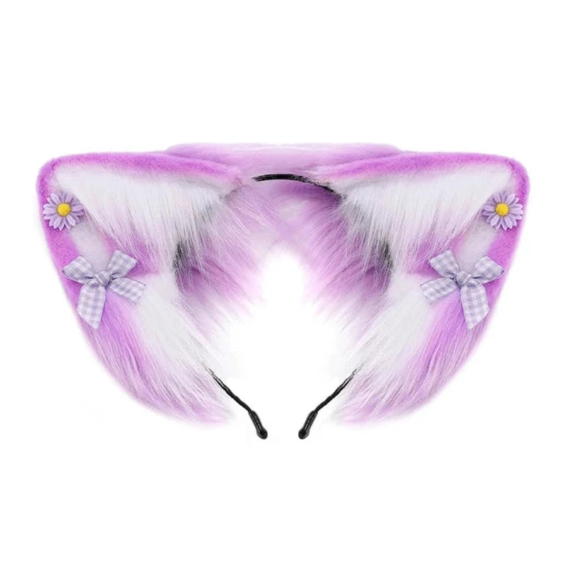 Women Girls Cartoon Fox Ears Shaped Headband Plush Hair Hoop Cosplay Accessories