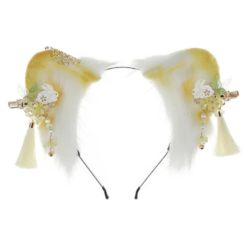 Women Girls Cartoon Fox Ears Shaped Headband Plush Hair Hoop Cosplay Accessories