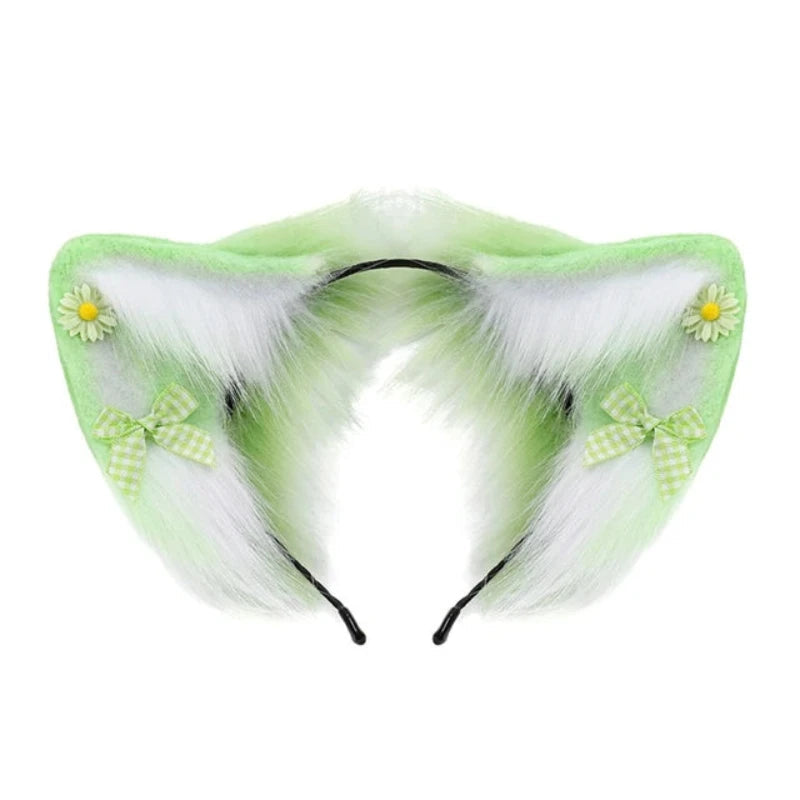 Women Girls Cartoon Fox Ears Shaped Headband Plush Hair Hoop Cosplay Accessories
