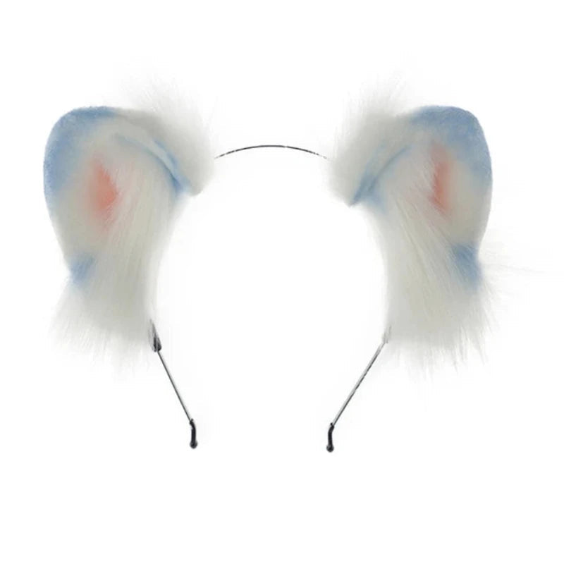 Women Girls Cartoon Fox Ears Shaped Headband Plush Hair Hoop Cosplay Accessories