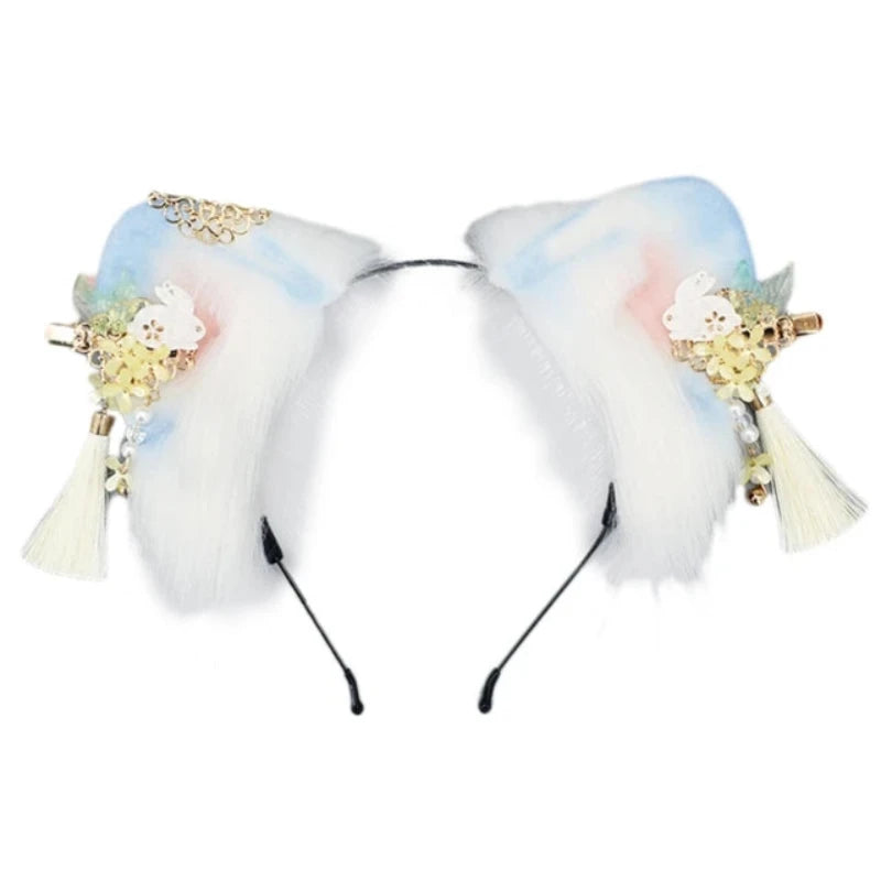 Women Girls Cartoon Fox Ears Shaped Headband Plush Hair Hoop Cosplay Accessories