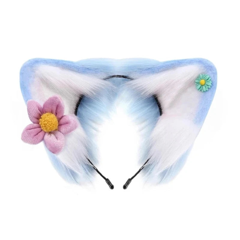 Women Girls Cartoon Fox Ears Shaped Headband Plush Hair Hoop Cosplay Accessories