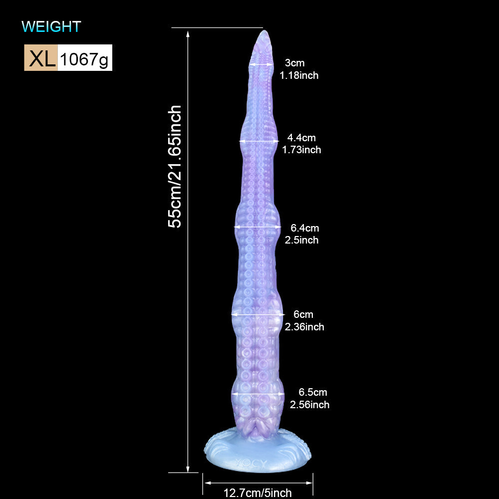 Pastel Purple Sea Jade Long Tentacle Silicone Dildo