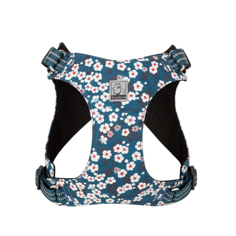 True Love Floral Doggy Harness - Blue 2Xs