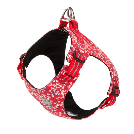 True Love Floral Doggy Harness Red Xs