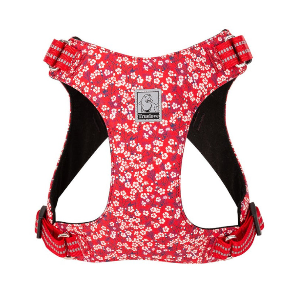 True Love Floral Doggy Harness Red Xs