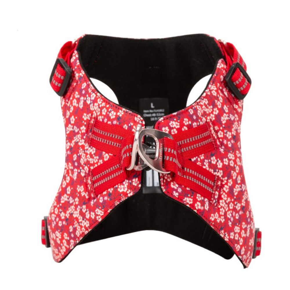True Love Floral Doggy Harness Red Xs