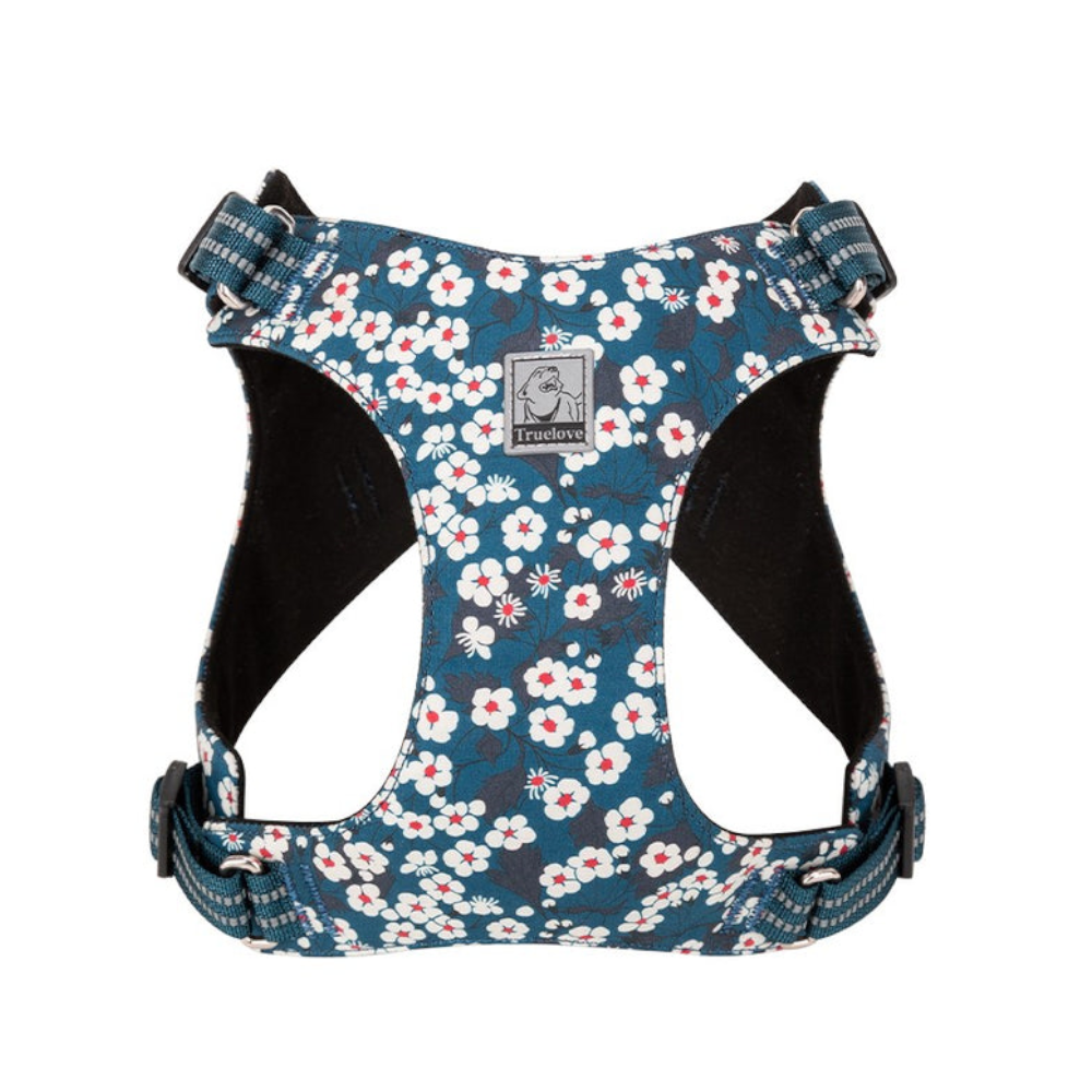 True Love Floral Doggy Harness Blue S