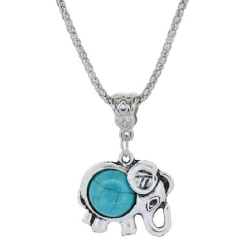 Veile Studios A Suit Of Ethnic Faux Turquoise Elephant Necklace And Earrings