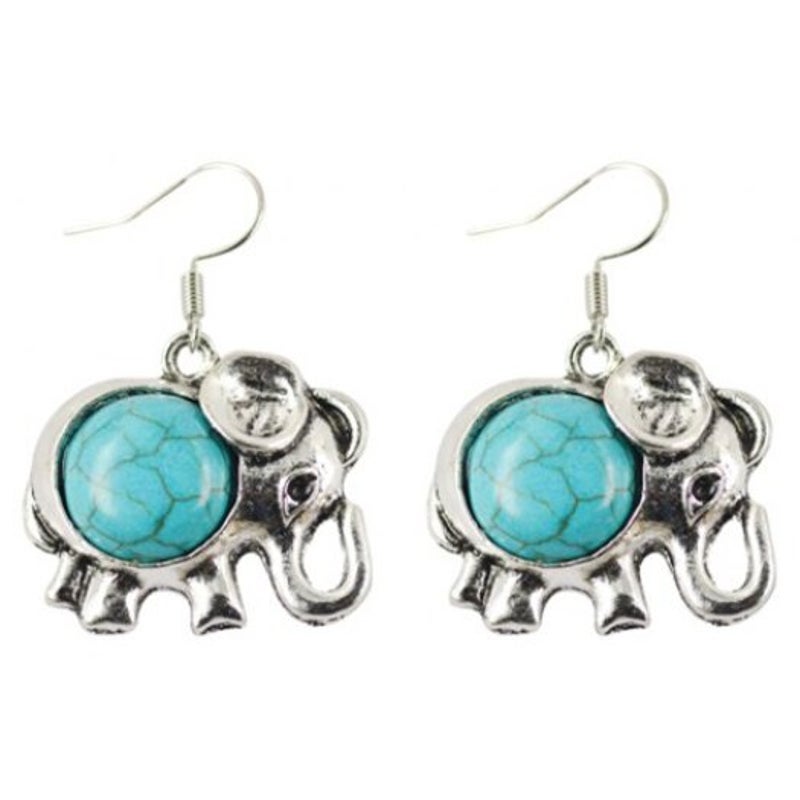 Veile Studios A Suit Of Ethnic Faux Turquoise Elephant Necklace And Earrings