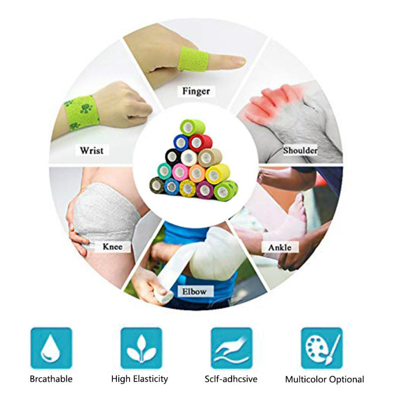 Self Adhesive Elastic Bandage Wrap Colourful Tape