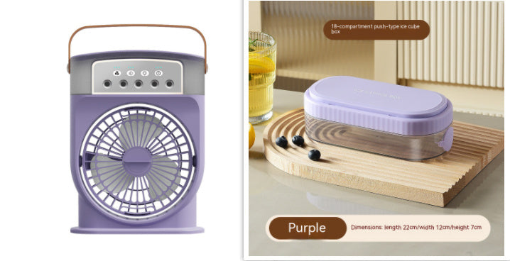 Usb Air Conditioner Cooling Fan With 5 Sprays 7 Color Light 600Ml Water Tank Mist Cooler Humidifiers