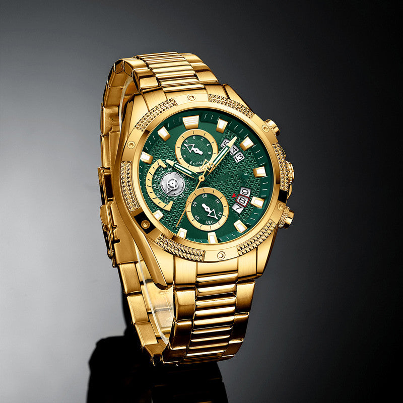 Veile Studios Mens Fashion Sports Waterproof Multifunctional Large Dial Quartz Watch Stylish