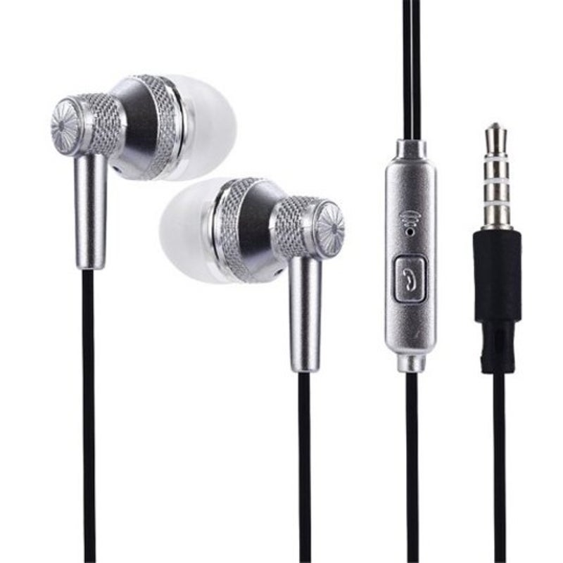 A35in Ear Subwoofer Earphone Wired Earbuds Silver