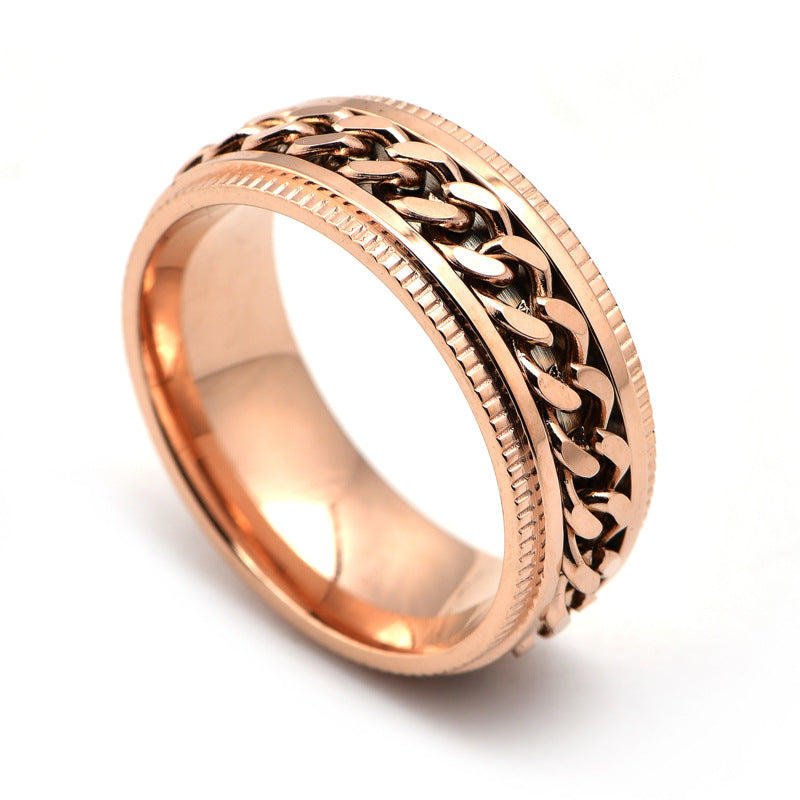 Veile Studios Stainless Steel Spinner Fidget Rings Men Jewellery