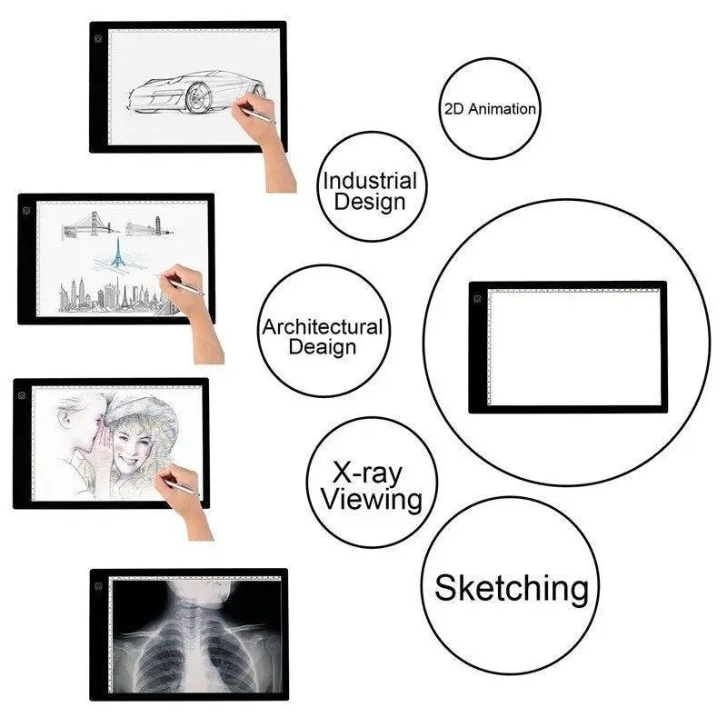A4 Led Light Box Tracer Usb Power Cable Dimmable Tracing Drawing Pad