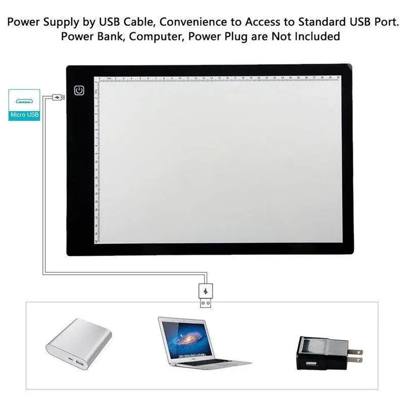 A4 Led Light Box Tracer Usb Power Cable Dimmable Tracing Drawing Pad
