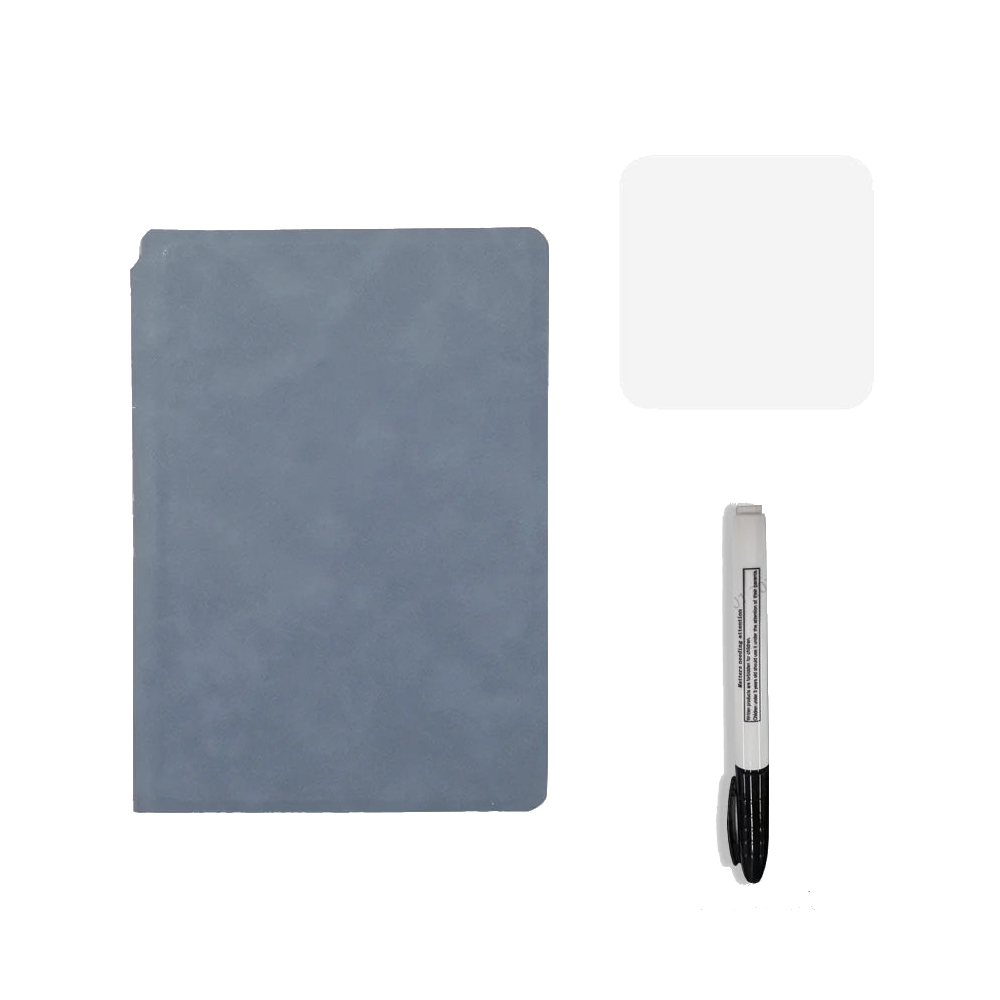 A5 Reusable Whiteboard Notebook Set With Pen Erasing Cloth Leather Memo Pad Weekly Planner Portable Stylish Office