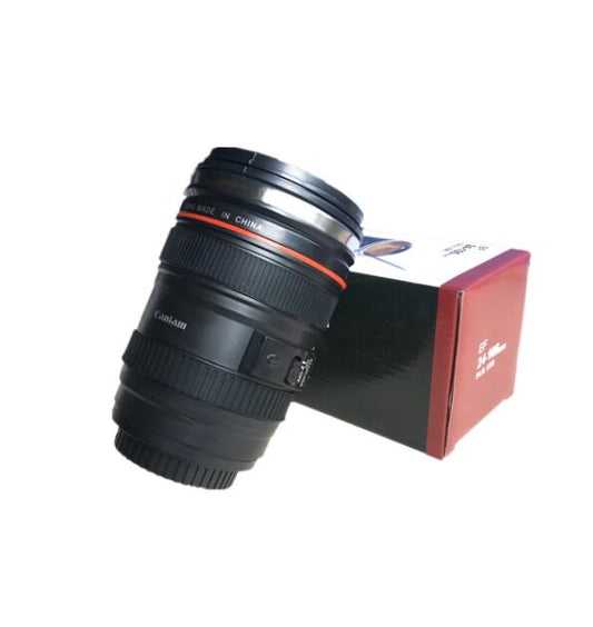 300Ml Stainless Steel Camera Lens Shape Self Stirring Mug Coffee Cup Novelty Gift