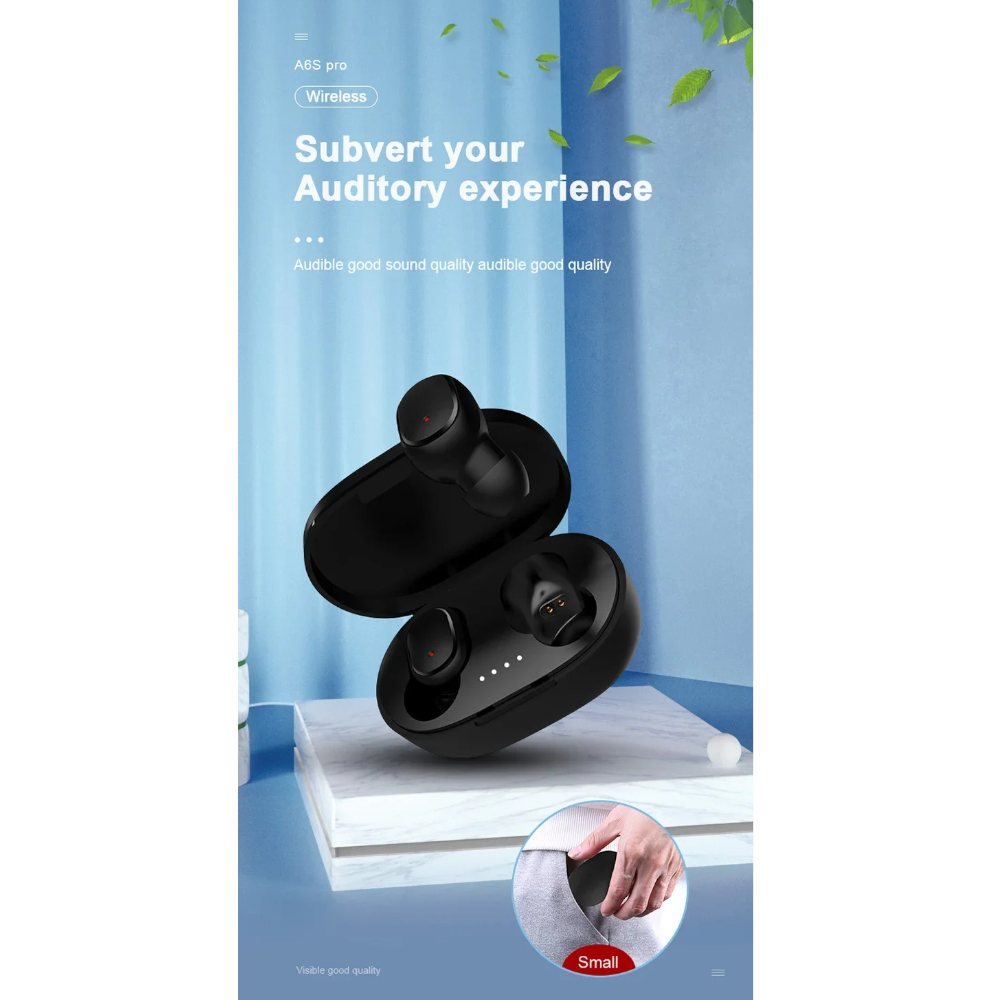 A6s Tws Headset Wireless Earphones Bluetooth Headphones Sport Stereo Earbuds