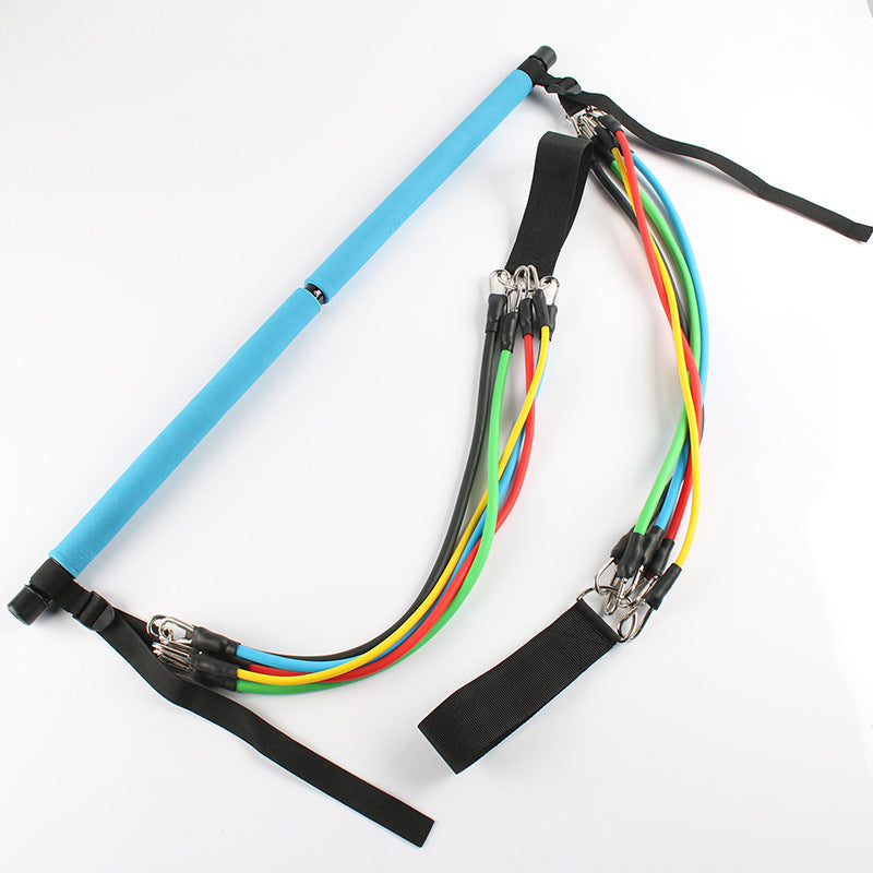 Fitness Yoga Pilates Bar Portable Gym Accessories Sport Elastic Bodybuilding Resistance Bands For Home Trainer Workout E