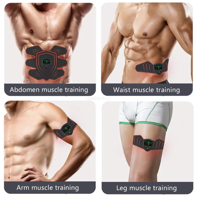 Abs Stimulator Muscle Toner Abdominal Toning Belt Ems Trainer Black