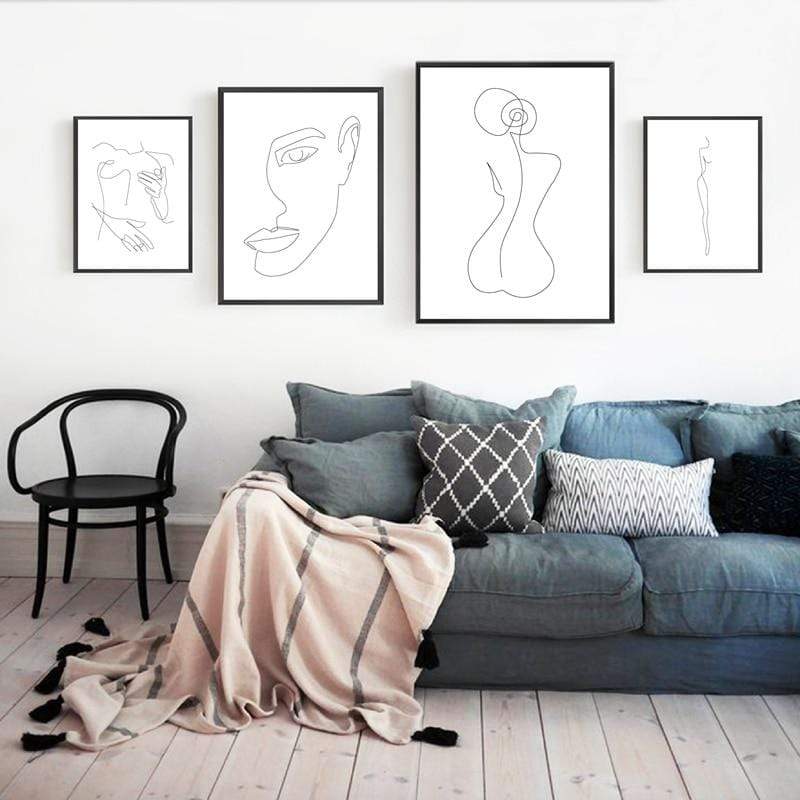 Chic Feminine Canvas Simple Wall Art Decor