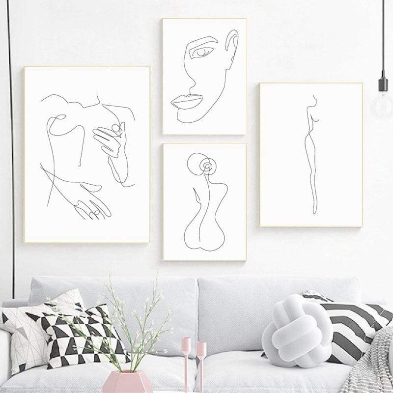 Chic Feminine Canvas Simple Wall Art Decor