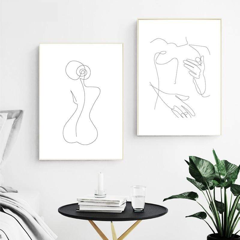 Chic Feminine Canvas Simple Wall Art Decor