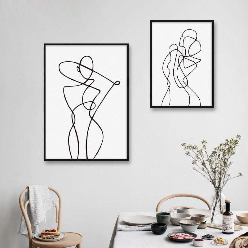 Abstract Figure Canvas Modern Wall Art Decor