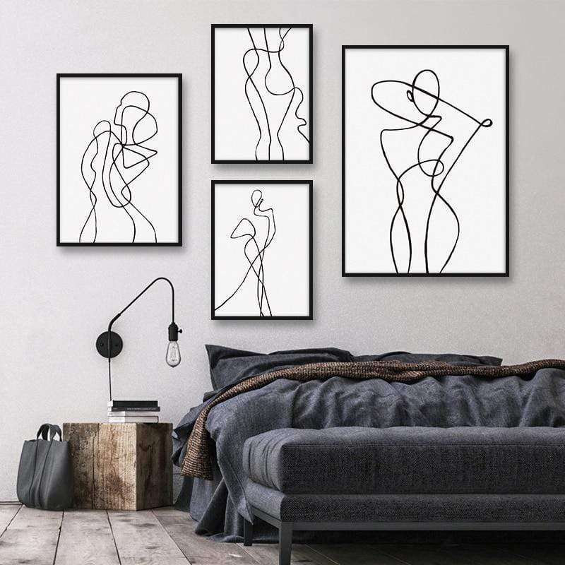 Abstract Figure Canvas Modern Wall Art Decor
