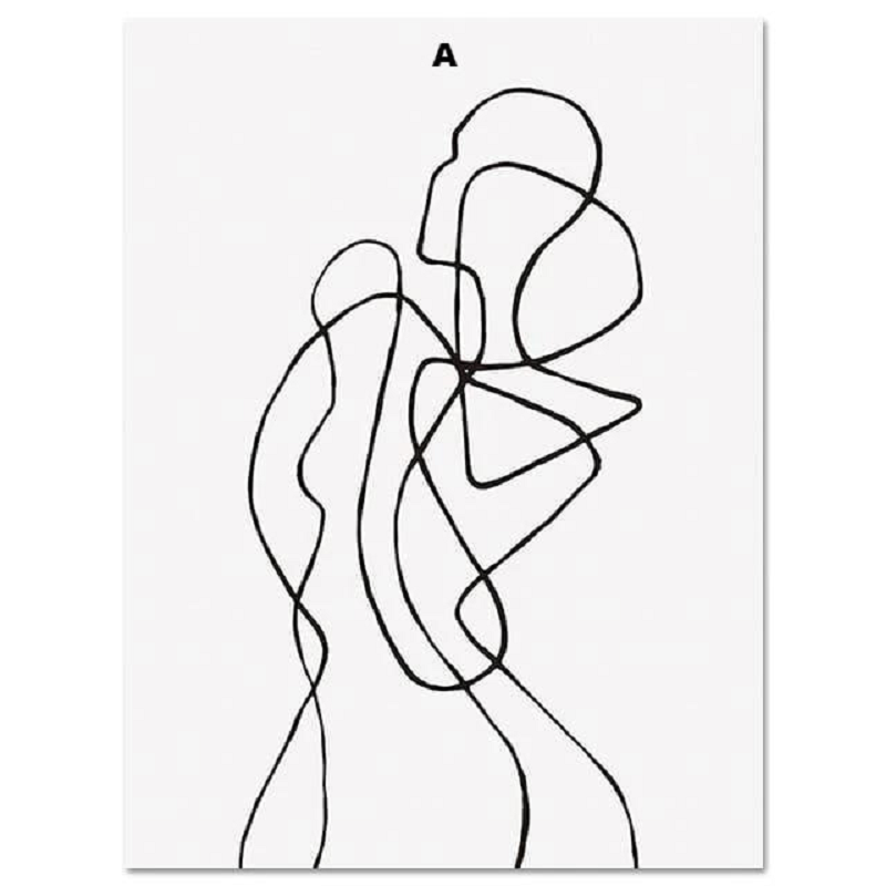 Abstract Figure Canvas Modern Wall Art Decor