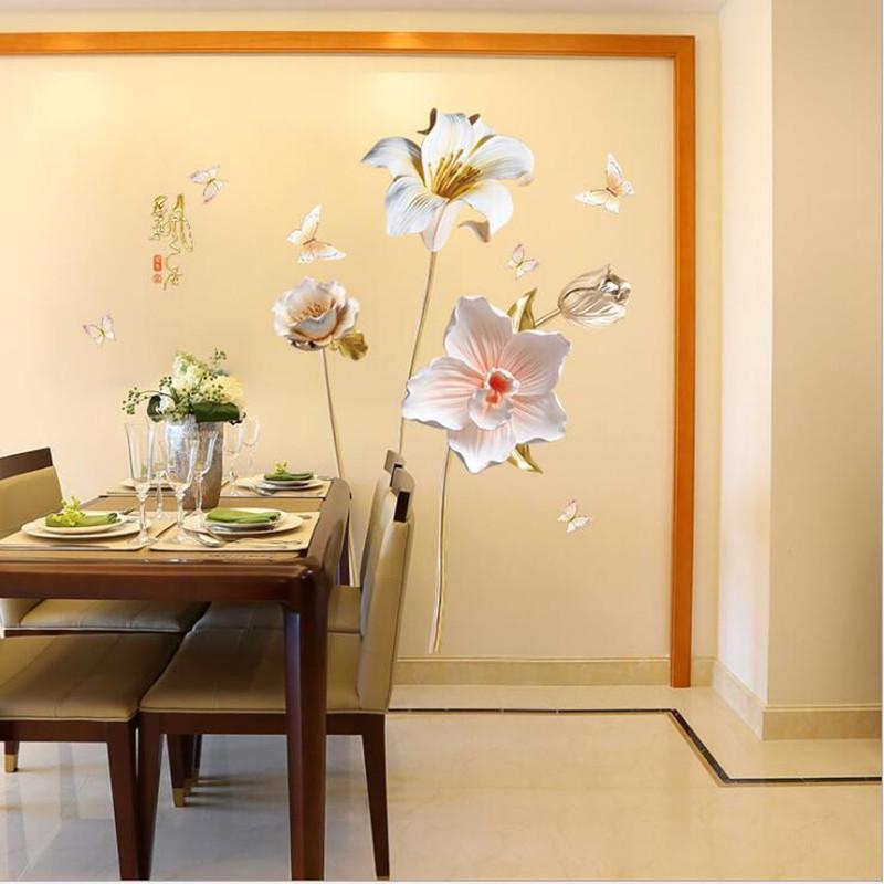 Flower Removable Wall Stickers Floral Decor