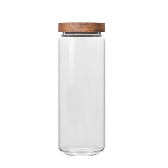Acacia Wood Glass Kitchen Storage Containers