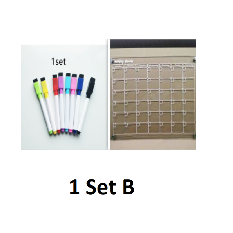 Acrylic Magnetic Dry Wipe Plate Calendar For Refrigerators