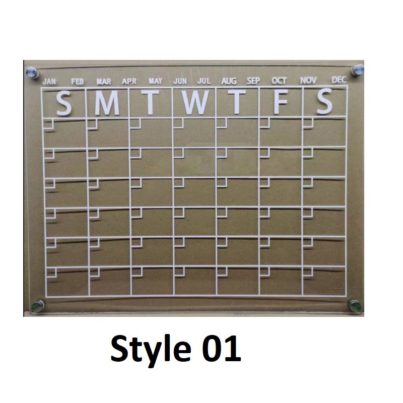 Acrylic Magnetic Dry Wipe Plate Calendar For Refrigerators