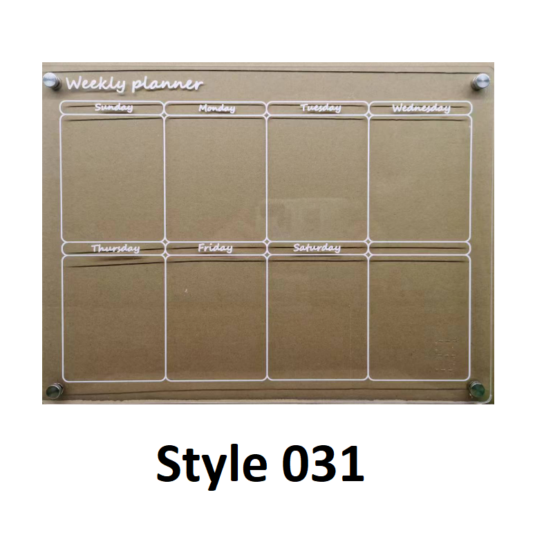 Acrylic Magnetic Dry Wipe Plate Calendar For Refrigerators