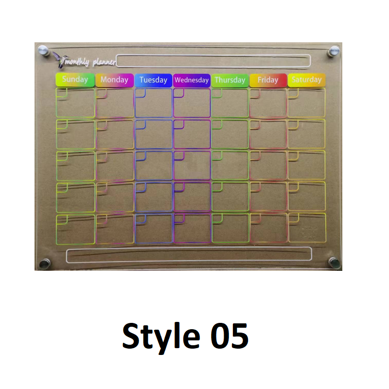 Acrylic Magnetic Dry Wipe Plate Calendar For Refrigerators