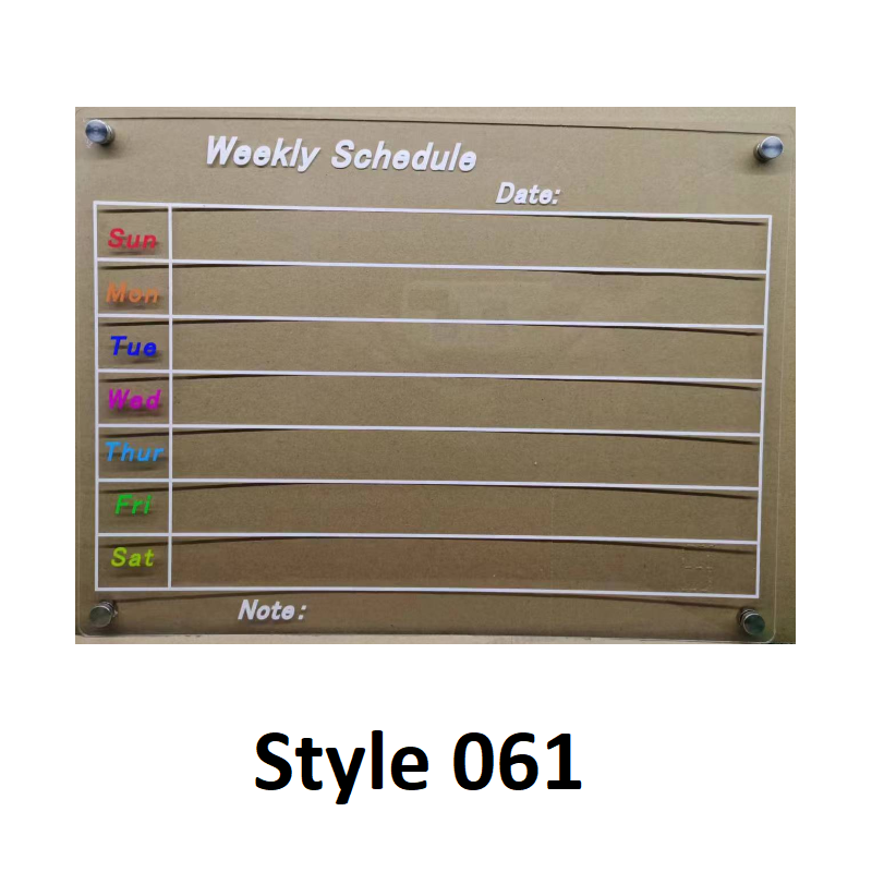 Acrylic Magnetic Dry Wipe Plate Calendar For Refrigerators