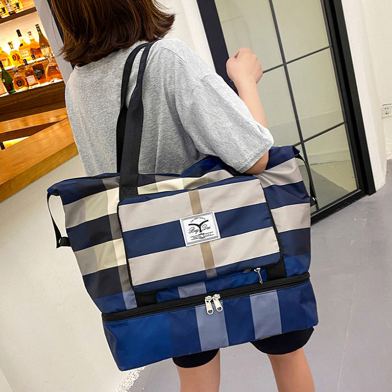 Foldable Travel Duffel Bag Fitness Gym Waterproof Dry And Wet Separation Sports