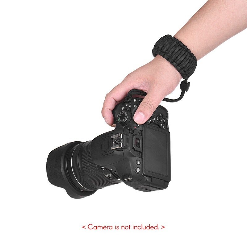 Braided Paracord Camera Wrist Strap Lanyard Black